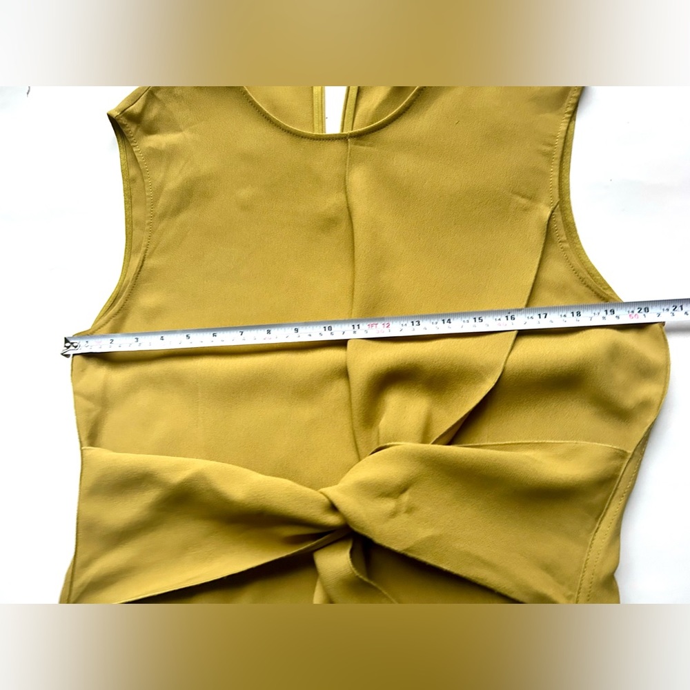 ARKET Crêpe Knot Dress - Mustard yellow Size large midi - Picture 7 of 14